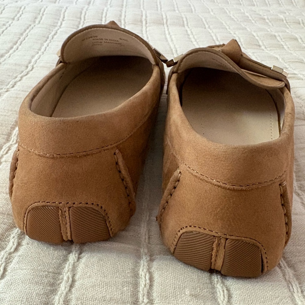 Cole Haan Evelyn Bow Driver Flats Loafers Tan‎ Leather Women’s 5.5C - Picture 4 of 8